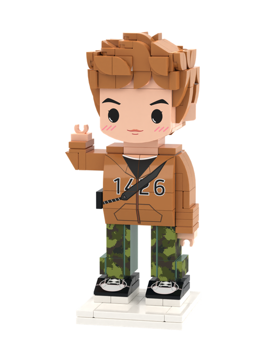 Custom Brick Figure – One Person Standing – Round Face product example