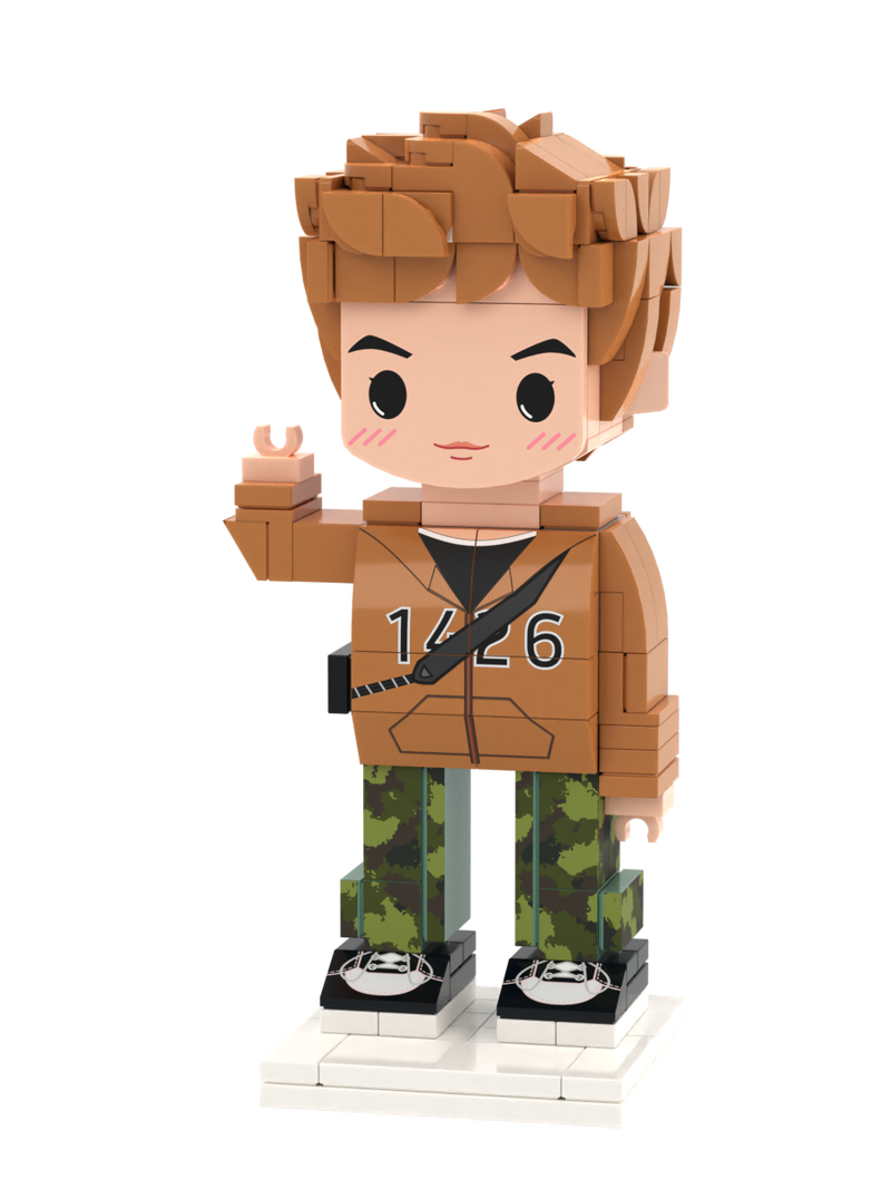 Custom Brick Figure – One Person Standing – Round Face product example