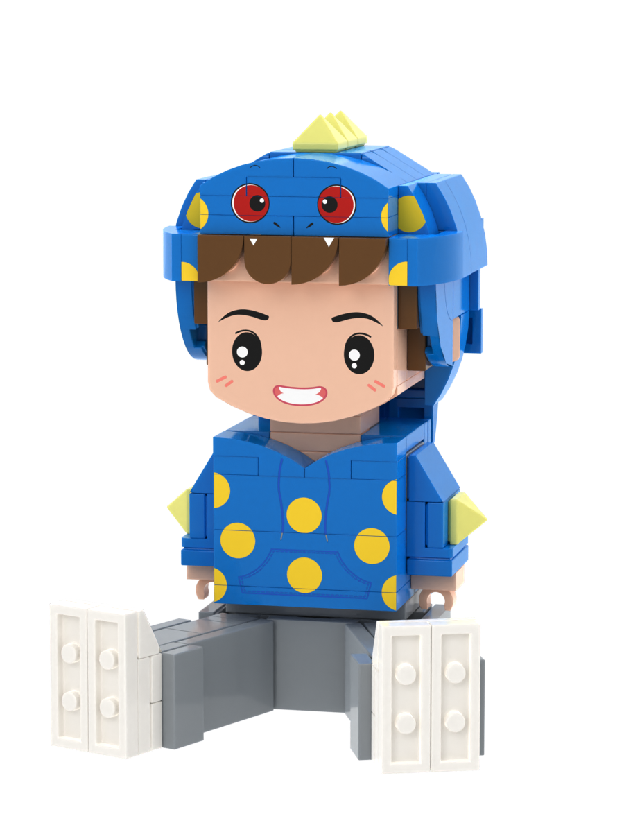 Custom Brick Figure – One Person Seated – Round Face product example
