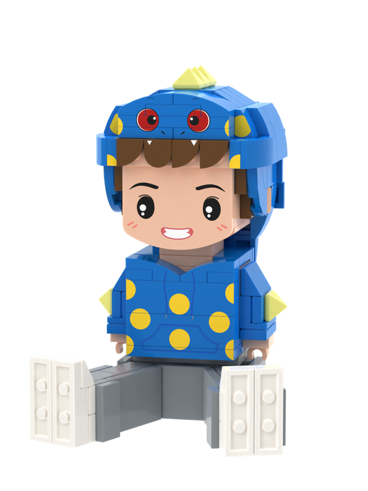 Custom Brick Figure – One Person Seated – Round Face product example