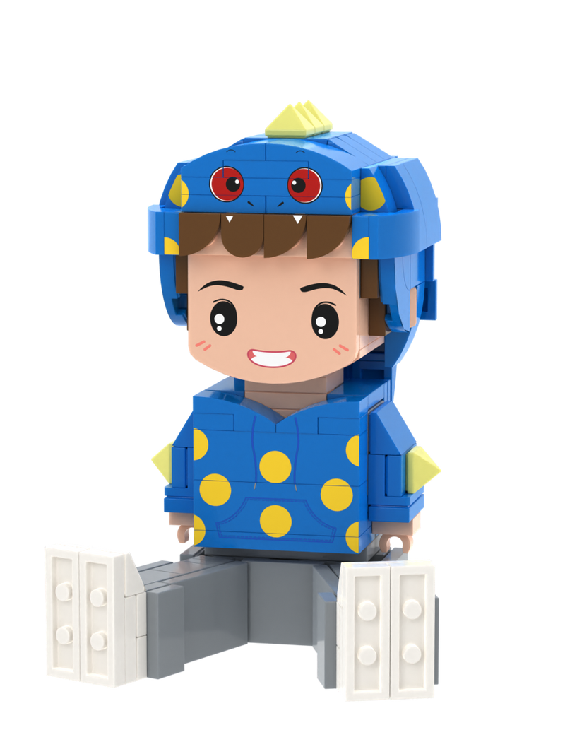 Custom Brick Figure – One Person Seated – Round Face product example