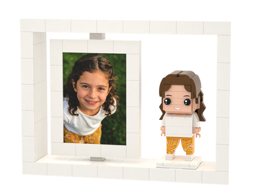 Custom Brick Figure Photo Frame – One Person – Square Face product example