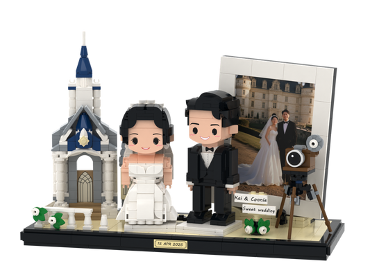 Custom Brick Wedding Scene – Western Castle – Round Face product example
