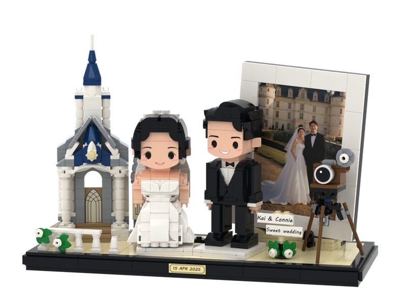 Custom Brick Wedding Scene – Western Castle – Round Face product example