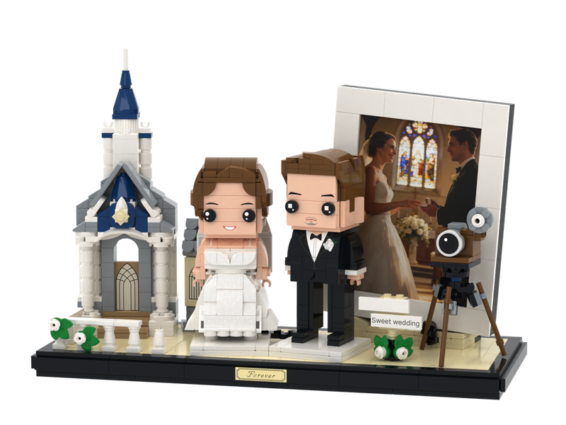 Custom Brick Wedding Scene – Western Castle – Square Face product example