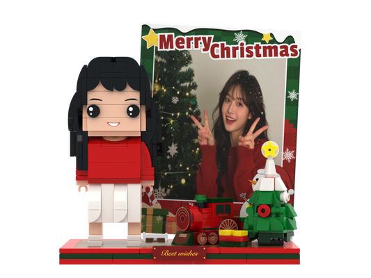 Custom Brick Christmas Photo Display – One Person – Square Face product example
